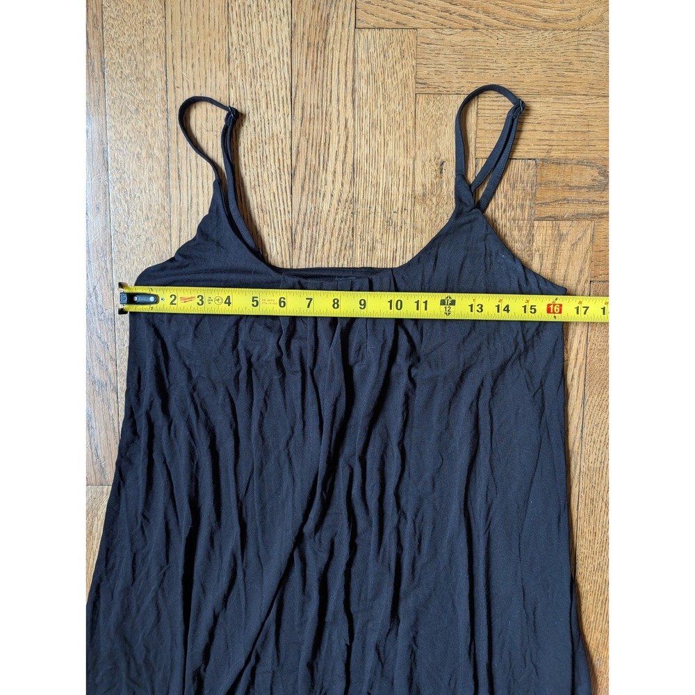 Nicole Miller New York Black High Low Maxi Dress Medium Jersey Pleated Shelf Bra - Picture 8 of 9